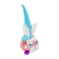 Northlight 18" Blue And Pink Girl Gnome Girl With Bunny Ears Easter Gnome