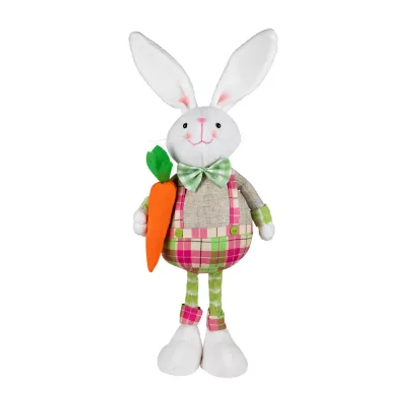 Northlight 19" Pink And Green Bunny Rabbit With Spring Easter Figurine