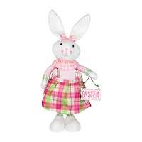 Northlight 19" Pink And Green Bunny Rabbit With Spring Easter Figurine