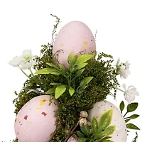 Northlight 14" Pink And White Floral And Foliage Egg Tabletop Tree