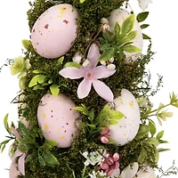 Northlight 14" Pink And White Floral And Foliage Egg Tabletop Tree