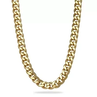 Mens 14K Gold 24 Inch Curb Chain Necklace