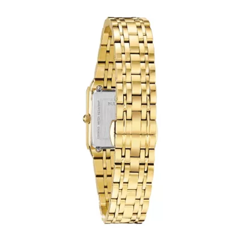 Bulova Quadra Womens Gold Tone Stainless Steel Bracelet Watch 97p140
