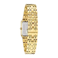 Bulova Quadra Womens Gold Tone Stainless Steel Bracelet Watch 97p140