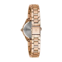 Bulova Sutton Womens Rose Goldtone Stainless Steel Bracelet Watch 97p151