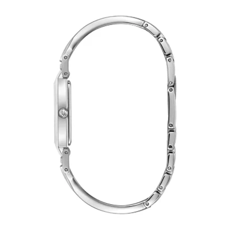 Bulova Classic Womens Silver Tone Stainless Steel Bangle Watch 96p209