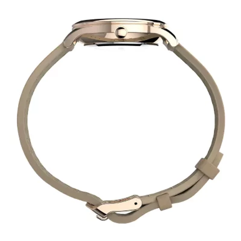 Timex Womens Rose Goldtone Leather Strap Watch Tw2t72400jt