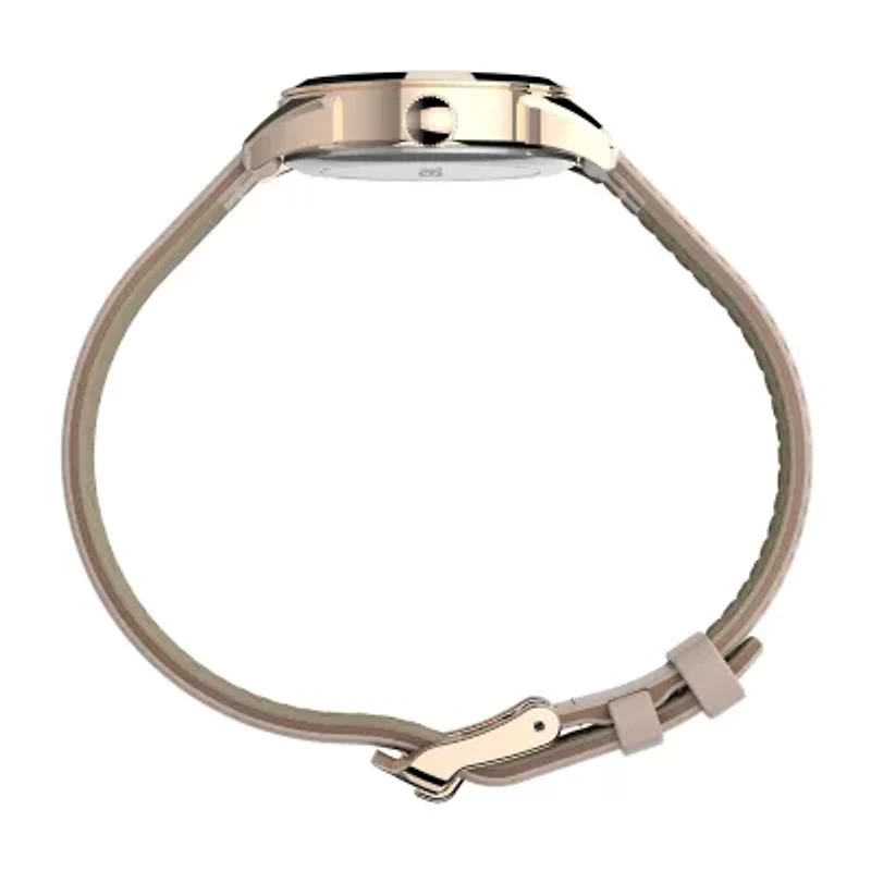 Timex Womens Rose Goldtone Leather Strap Watch Tw2t66500jt