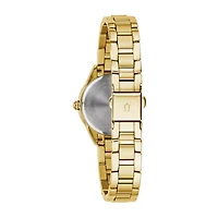 Bulova Sutton Womens Gold Tone Stainless Steel Bracelet Watch 97p150