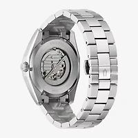 Bulova Surveyor Mens Automatic Silver Tone Stainless Steel Bracelet Watch 96a275