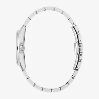 Bulova Surveyor Womens Diamond Accent Silver Tone Stainless Steel Bracelet Watch 96p229