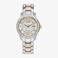 Citizen Womens Crystal Accent Two Tone Stainless Steel Bracelet Watch Fe1146-71a