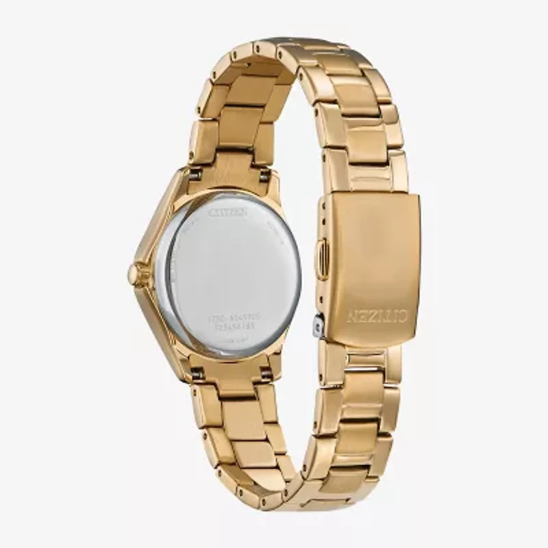Citizen Womens Crystal Accent Gold Tone Stainless Steel Bracelet Watch Fe1147-79p