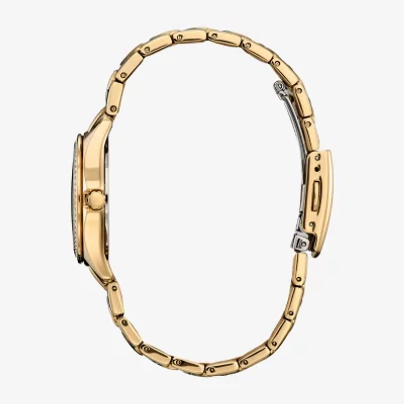 Citizen Womens Crystal Accent Gold Tone Stainless Steel Bracelet Watch Fe1147-79p