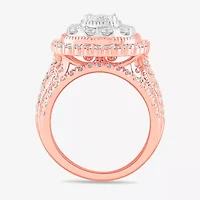 (G-H / Si1-Si2) Womens 2 CT. T.W. Lab Grown White Diamond 10K Gold Cushion Side Stone Bridal Set
