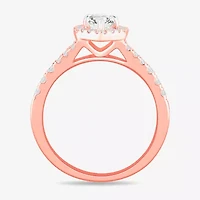 Signature By Modern Bride (G-H / Si1-Si2) Womens 1 3/8 CT. T.W. Lab Grown White Diamond 14K Gold Marquise Side Stone Engagement Ring