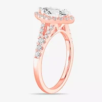 Signature By Modern Bride (G-H / Si1-Si2) Womens 1 3/8 CT. T.W. Lab Grown White Diamond 14K Gold Marquise Side Stone Engagement Ring