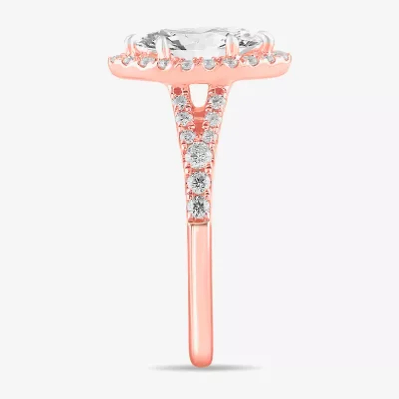 Signature By Modern Bride (G-H / Si1-Si2) Womens 1 3/8 CT. T.W. Lab Grown White Diamond 14K Gold Marquise Side Stone Engagement Ring