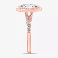 Signature By Modern Bride (G-H / Si1-Si2) Womens 1 3/8 CT. T.W. Lab Grown White Diamond 14K Gold Marquise Side Stone Engagement Ring