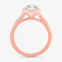 Signature By Modern Bride (G-H / Si1-Si2) Womens 1 3/8 CT. T.W. Lab Grown White Diamond 14K Gold Pear Side Stone Engagement Ring