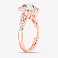 Signature By Modern Bride (G-H / Si1-Si2) Womens 1 3/8 CT. T.W. Lab Grown White Diamond 14K Gold Pear Side Stone Engagement Ring