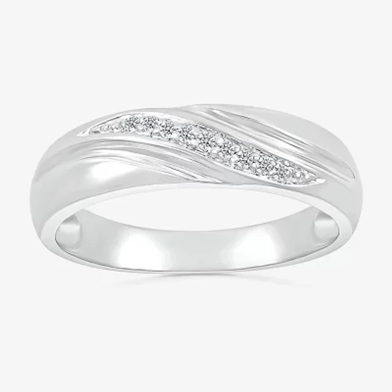 4.65mm Unisex Adult 1/4 CT. T.W. Natural White Diamond 10K White Gold Marquise Side Stone Wedding Ring Set