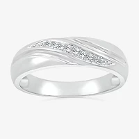 4.65mm Unisex Adult 1/4 CT. T.W. Natural White Diamond 10K White Gold Marquise Side Stone Wedding Ring Set