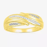 4.80mm Unisex Adult 1/3 CT. T.W. Natural White Diamond 10K Gold Round Side Stone Wedding Ring Set