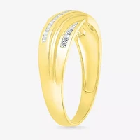 4.80mm Unisex Adult 1/3 CT. T.W. Natural White Diamond 10K Gold Round Side Stone Wedding Ring Set