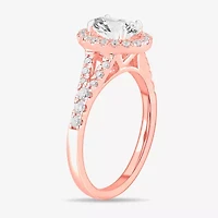Signature By Modern Bride (G-H / Si1-Si2) Womens 1 3/8 CT. T.W. Lab Grown White Diamond 14K Gold Oval Side Stone Engagement Ring