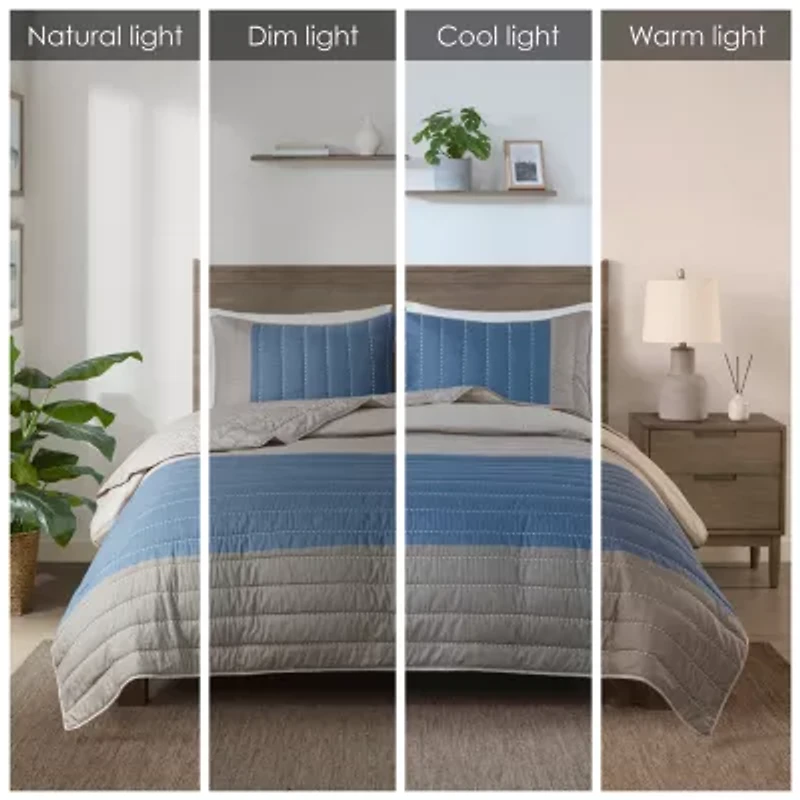 Madison Park Taylor Microfiber 3-pc. Hypoallergenic Quilt Set