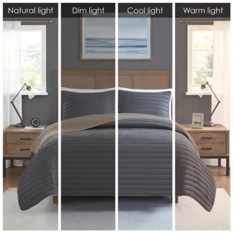 Madison Park Cameron 3-pc. Reversible Hypoallergenic Quilt Set