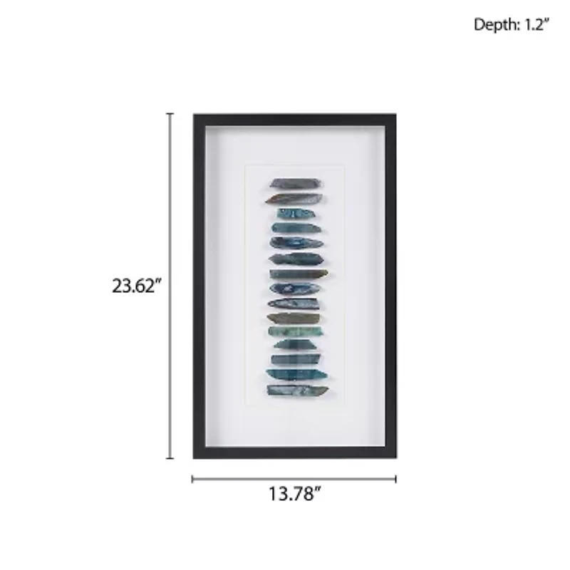 INK+IVY Cerulean Stones Agate Framed Shadow Box Art