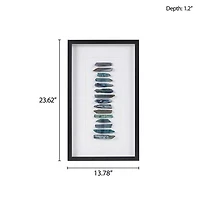 INK+IVY Cerulean Stones Agate Framed Shadow Box Art