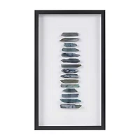 INK+IVY Cerulean Stones Agate Framed Shadow Box Art