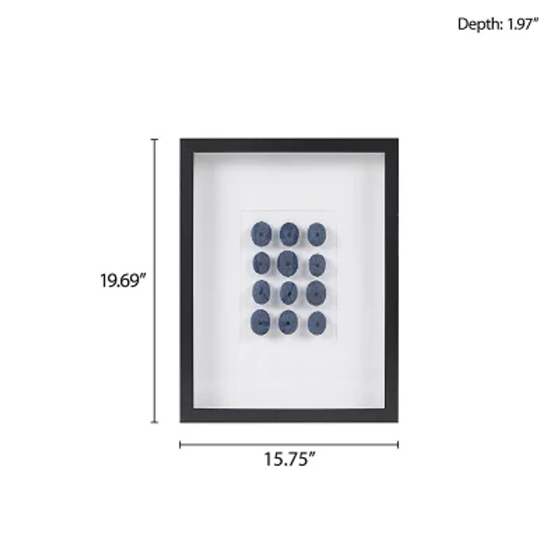 INK+IVY Indigo Shells Sea Urchin Shadow Box Art