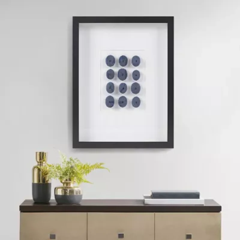 INK+IVY Indigo Shells Sea Urchin Shadow Box Art