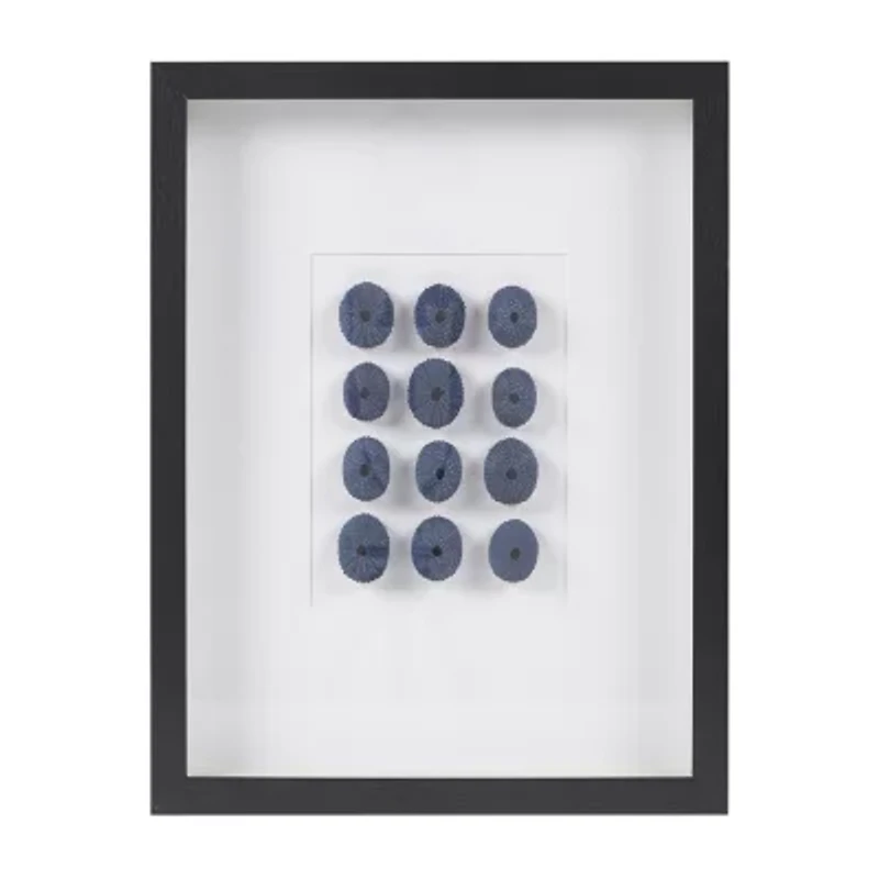 INK+IVY Indigo Shells Sea Urchin Shadow Box Art