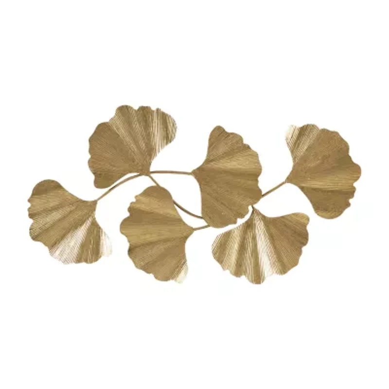 Madison Park Faye Gold Foil Ginkgo Leaf Metal Wall Art