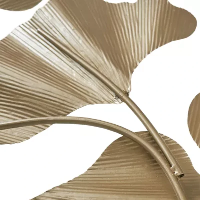 Madison Park Faye Gold Foil Ginkgo Leaf Metal Wall Art