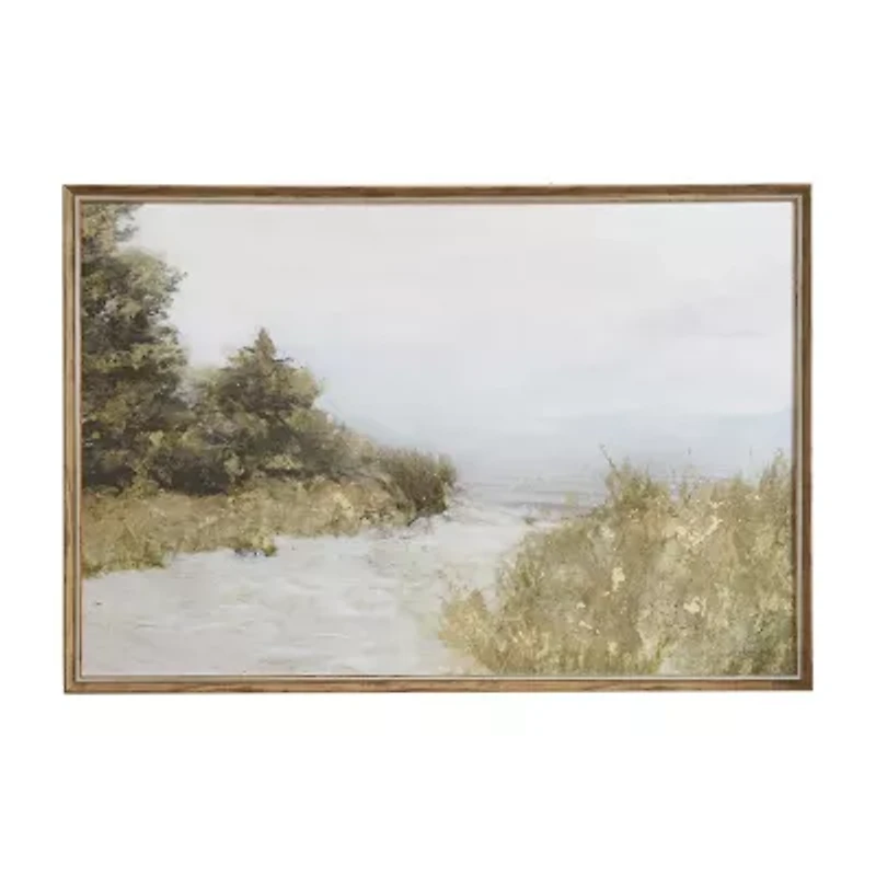 Madison Park Lake Walk Framed Gel Coated Canvas Art