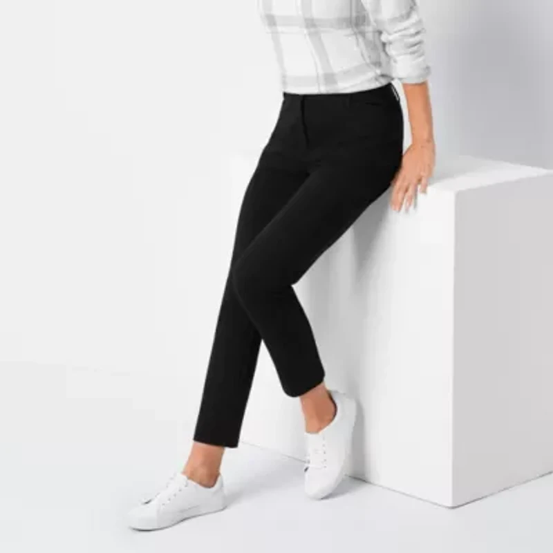 Liz Claiborne Emma Ponte Womens Ankle Mid Rise Pant