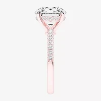 (G-H / Si1-Si2) Womens 4 1/4 CT. T.W. Lab Grown White Diamond 14K Gold Round Side Stone Engagement Ring