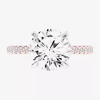 (G-H / Si1-Si2) Womens 4 1/4 CT. T.W. Lab Grown White Diamond 14K Gold Round Side Stone Engagement Ring