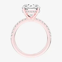 (G-H / Si1-Si2) Womens 4 1/4 CT. T.W. Lab Grown White Diamond 14K Gold Round Side Stone Engagement Ring