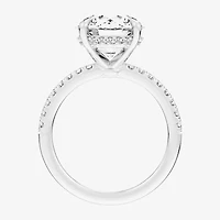 (G-H / Si1-Si2 Womens 4 1/4 CT. T.W. Lab Grown White Diamond 14K Gold Round Side Stone Engagement Ring