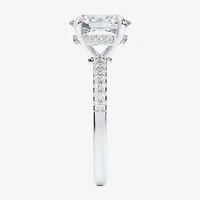 (G-H / Si1-Si2 Womens 4 1/4 CT. T.W. Lab Grown White Diamond 14K Gold Oval Side Stone Engagement Ring