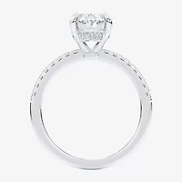 (G-H / Si1-Si2 Womens 4 1/4 CT. T.W. Lab Grown White Diamond 14K Gold Oval Side Stone Engagement Ring