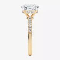 (G-H / Si1-Si2 Womens 4 1/4 CT. T.W. Lab Grown White Diamond 14K Gold Oval Side Stone Engagement Ring