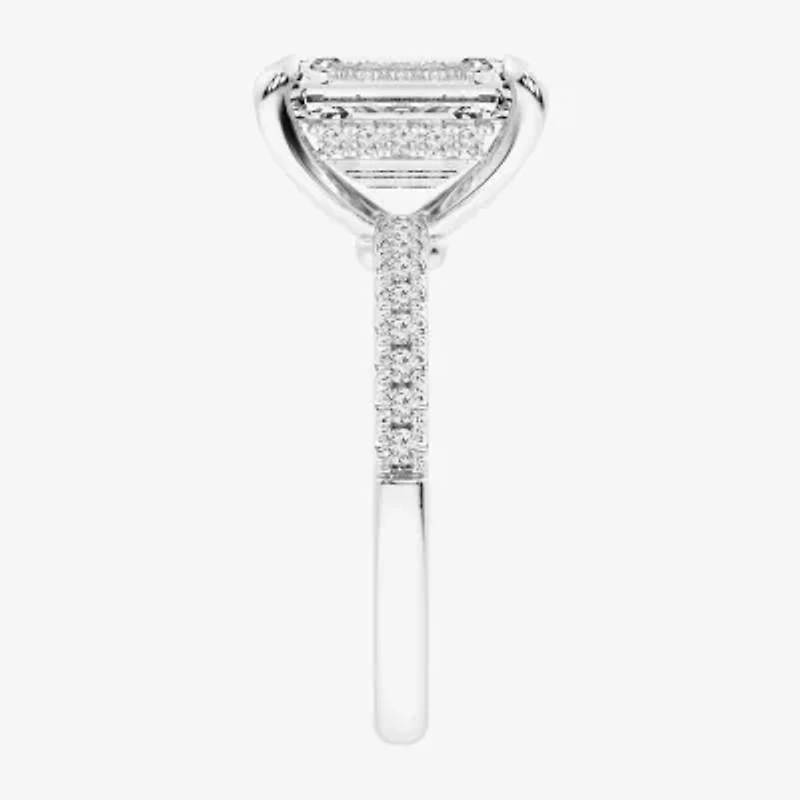 G-H / Si1-Si2 Womens 4 1/4 CT. T.W. Lab Grown White Diamond 14K Gold Side Stone Engagement Ring